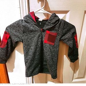 Size 4 sweatshirt Grey with red and black Buffalo check never worn